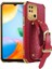 Xiaomi Redmi Için 10C Elektrapılaşma Timsah Doku Pu Deri Kaplamalı Tpu Kılıf El Kayışı Kickstand Telefon Kapak-Kırmızı (Yurt Dışından) 1