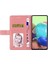 Xiaomi Poco M4 Pro 4g Için HT01 Pu Deri Telefon Kabuğu, Y Şeklinde Çizgiler Cüzdan Stand Telefon Kapak Pembe (Yurt Dışından) 4