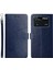HT01 Pu Deri Telefon Kabuğu Xiaomi Poco M4 Pro 4g, Y Şeklinde Çizgiler Cüzdan Stand Telefon Kapak Mavisi (Yurt Dışından) 1