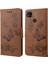 Xiaomi Için Redmi 10A Pu Deri Kelebek Çiçeği Baskılı Kılıf Stand Cüzdan Tasarım Telefon Koruyucu Kapak Kahverengi (Yurt Dışından) 1