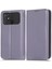 Xiaomi Poco C40 4g Şok Geçirmez Izgara Dokusu Pu Deri Deri Telefon Kılıf Standı Manyetik Otomatik Absorlanmış Telefon Cüzdan Kapak Işık Mor (Yurt Dışından) 1