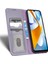 Xiaomi Poco C40 4g Şok Geçirmez Izgara Dokusu Pu Deri Deri Telefon Kılıf Standı Manyetik Otomatik Absorlanmış Telefon Cüzdan Kapak Işık Mor (Yurt Dışından) 2