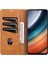Xiaomi Için Poco F4 5g/redmi K40S 5g Cüzdan Telefon Kılıfı Manyetik Otomatik Ahlak Dokulu Pu Deri Stand Koruyucu Telefon Kapak Kahverengi (Yurt Dışından) 2