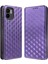 Xiaomi Redmi A1 4g/a2 4g Anti-Drop Rhombus Desen Için Telefon Kapağı Baskılı Pu Deri Folio Folio Telefon Kasası Cüzdan Stant-Mor (Yurt Dışından) 1