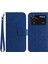 Xiaomi Için Poco M4 Pro 4g HT04 Cüzdan Telefon Kılıfı Baskılı Ayçiçeği Stand Strap-Dark Mavi ile Skin Touch Pu Deri Anti-Çizgi Kapağı (Yurt Dışından) 1