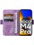 Xiaomi Için Poco M4 Pro 4g Baskılı Dikiş Hattı Pu Deri Derili Damla Geçirmez Kasa Akıllı Telefon Stand Cüzdan Kapağı Strap-Murple (Yurt Dışından) 2