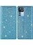 Xiaomi 12T 5G/12T Pro 5g/redmi K50 Ultra 5g Kart Tutucu Tasarım Ince Stand Telefon Kapağı Glitter Pu Deri Cep Telefon Kılıfı Manyetik Oto Absorbed Kapanış Mavisi (Yurt Dışından) 1