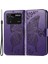 Xiaomi Poco M4 Pro 4g Kelebek Için Baskılı Deri Kılıf Tam Koruma Katlanabilir Stand Cüzdan Telefon Kapağı Strap-Purple ile (Yurt Dışından) 1