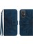 Xiaomi Redmi Için 11 Prime 4g HT04 Ayçiçeği Baskılı Cüzdan Flip Kılıf Cilt Touch Pu Deri Stand Manyetik Telefon Kapağı El Strap-Dark Mavi (Yurt Dışından) 1