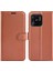 Xiaomi Için Redmi 10C/REDMI 10 (Hindistan) Stand Fonksiyon Litchi Doku Deri Kılıf Cüzdan Manyetik Cep Telefonu Koruyucu-Brown (Yurt Dışından) 1