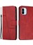 Xiaomi Için Redmi A1 4g/a2 4g Basit Stil Telefon Kapağı Dikiş Tasarım Cüzdan Anti-Çizelge Pu Deri Stand Kılıfı Strap-Red ile (Yurt Dışından) 1