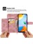 Xiaomi Redmi 10C 4g Anti-Fall Anti-Fone Case Için Baskılı Çiçekler Pu Deri Deri Touch Stand Flip Cüzdan Kapağı Bilek Kayışı ve Omuz Kayış Pembe (Yurt Dışından) 5