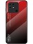 Xiaomi Redmi Için 10C Gradyan Renk Temsilli Cam+Pc Arka Kapak Yumuşak Tpu Tampon Telefon Vaka Sınıfı Kırmızı Siyah (Yurt Dışından) 1