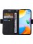 Xiaomi Için Redmi 10C 4g/redmi 10 (Hindistan) 4g Katlanabilir Stand Pu Deri Deri Şok Geçirmez Kılıf Strap-Black ile Baskılı Dikiş Hattı Telefon Cüzdan Kapağı (Yurt Dışından) 2
