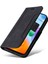 Xiaomi Için Redmi 10C 4g/redmi 10 (Hindistan) 4g Katlanabilir Stand Pu Deri Deri Şok Geçirmez Kılıf Strap-Black ile Baskılı Dikiş Hattı Telefon Cüzdan Kapağı (Yurt Dışından) 5