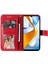 Xiaomi Için Poco C40 4g Çiçek Baskı Pu Deri Telefon Koruyucu Kılıf Flip Stand Cüzdan Kapağı Strap-Red ile (Yurt Dışından) 2