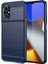 Xiaomi Poco M4 Için 5g Dayanıklı Tpu Cep Telefon Kılıfı Karbon Fiber Doku Fırçalanmış Yüzey Giyim Dayanıklı Kapak Mavisi (Yurt Dışından) 1