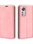 Xiaomi Için 12 Lite Cilt Dokunuş Hissi Folio Flip Pu Deri+Tpu Çift Katman Koruma Telefon Kasası Standı Cüzdan Stili Kabuk Pembe (Yurt Dışından) 1
