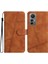 Xiaomi Için 12 Lite 5g Vintage Hatlar Baskılı Telefon Şok Geçirmez Kılıf Cilt Touch Pu Deri Stand Cüzdan Koruyucu Kapak Kahverengi (Yurt Dışından) 1