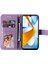 Xiaomi Için Poco C40 4g Çiçek Baskı Pu Deri Telefon Koruyucu Kılıf Flip Stand Cüzdan Kapağı Strap-Purple ile (Yurt Dışından) 2