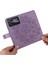 Xiaomi Için Poco C40 4g Çiçek Baskı Pu Deri Telefon Koruyucu Kılıf Flip Stand Cüzdan Kapağı Strap-Purple ile (Yurt Dışından) 5