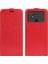 Xiaomi Için Poco C40 4g Dikey Flip Telefon Anti-Damla Kılıf Çılgın At Doku Kart Tutucu Deri Koruyucu Kapak-Kırmızı (Yurt Dışından) 1