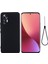 Xiaomi Için 12 Lite 5g Damla Geçirmez Sıvı Silikon Telefon Kılıfı Yumuşak Çizgiye Karşı Çizgiye Karşı Koşul Kesimleri Strap-Black ile (Yurt Dışından) 1