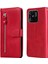 Xiaomi Için Redmi 10C/REDMI 10 (Hindistan) Fermuarı Cep Deri Cüzdan Kılıfı Manyetik Kapanma Stand Şok Geçirmez Koruyucu Flip Kapak-Kırmızı (Yurt Dışından) 1
