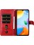 Xiaomi Için Redmi 10C/REDMI 10 (Hindistan) Fermuarı Cep Deri Cüzdan Kılıfı Manyetik Kapanma Stand Şok Geçirmez Koruyucu Flip Kapak-Kırmızı (Yurt Dışından) 3