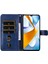 Xiaomi Poco C40 4g Için Dokulu Deri Kılıf, Manyetik Toka Cüzdan Standı Fermuarı Cep Telefonu Kapak Blue (Yurt Dışından) 3
