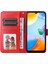 Xiaomi Için Redmi 10C 4g/redmi 10 (Hindistan) 4g Ayçiçeği Baskılı Folio Foli Front Telefon Kılıfı Pu Deri Stand Anti-Fall Manyetik Toka Telefon Kapağı Kayış Kırmızısı (Yurt Dışından) 2