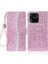 Xiaomi Redmi Için 10C Glitter Pu Deri Telefon Kılıfı Stand Manyetik Kapatma Bling El Strap-Pink ile Çantası Şok Geçirmez Flip Kapak (Yurt Dışından) 1