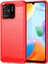 Xiaomi Redmi Için 10C Karbon Fiber Doku Fırçalanmış Yüzey 1.8mm Tpu Arka Kapak Cep Telefonu Kasa-Kırmızı (Yurt Dışından) 1