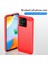 Xiaomi Redmi Için 10C Karbon Fiber Doku Fırçalanmış Yüzey 1.8mm Tpu Arka Kapak Cep Telefonu Kasa-Kırmızı (Yurt Dışından) 2