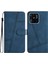 Xiaomi Redmi 10C 4g Cilt Touch Hissed Hisset Cep Telefon Kılıf Cüzdan Retro Pu Deri Dikiş Hattı Dekor Telefon Kapak-Mavi (Yurt Dışından) 1