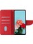Xiaomi Redmi Için 10C Düz Renkli Deri Telefon Kılıf Katlanabilir Stand Tasarım Tam Vücut Koruma Telefon Kapak-Kırmızı (Yurt Dışından) 4