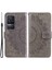 Xiaomi Redmi K50/K50 Pro Telefon Kılıfı Için, Cüzdan Stand Tasarımı Baskılı Mandala Çiçek Pu Deri Telefon Flip Cover-Grey (Yurt Dışından) 1