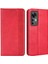 Xiaomi 12T 5g/redmi K50 Ultra 5G/12T Pro 5g Retro Doku Pu Deri Telefon Kılıfı Baskılı Desen Standı Manyetik Emilim Cüzdan Kırmızısı (Yurt Dışından) 1
