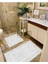 Yıkanabilir Kaymaz Pamuk Dokuma Taban Gri Geometrik Desenli 60X100-50X60 2'li Banyo Paspası 27 1