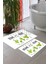 Yıkanabilir Kaymaz Pamuk Dokuma Taban Kaktüs Desenli 60X100-50X60 Banyo Paspası 2 Li Klozet Takımı 16 1