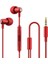 Kırmızı Pro Metal Kulak Içi Kablolu Kulaklık Mini Bas Stereo Gürültü Azaltma Kulaklık Evrensel Telefon/dizüstü Bilgisayar/masaüstü Taşınabilir Uyku Kulaklık (Yurt Dışından) 1