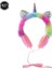 Pembe Pembe Köşe Peluş Unicorn Kulaklıklar Kulak Kablolu Kız Çocuklar 1.2 M Uzunluk Kablo 106DB Ses Kulaklık Dizüstü Bilgisayar Mp3 Tablet Pc Için Mikrofon ile (Yurt Dışından) 2