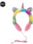 Pembe Pembe Köşe Peluş Unicorn Kulaklıklar Kulak Kablolu Kız Çocuklar 1.2 M Uzunluk Kablo 106DB Ses Kulaklık Dizüstü Bilgisayar Mp3 Tablet Pc Için Mikrofon ile (Yurt Dışından) 3
