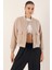 0688 Çift Cepli Crop Ceket - Bej 1