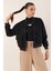 0688 Çift Cepli Crop Ceket - Siyah 3