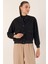 0688 Çift Cepli Crop Ceket - Siyah 4