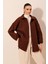0675 Yün Karışımlı Buklet Ceket - Kahverengi 5