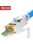 Cat7 Normal Mavi 10 Adet Ampcom Cat7 RJ45 Konektörü, CAT6A Rj 45 Ethernet Fişi ile Cat 7 Katı Veya Örgülü Ağ Kablosu Için 1,5 mm Yük Çubuğu ile Geçin (Yurt Dışından) 2