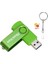 Yeşil 64GB Yüksek Hızlı USB Flash Sürücüler 64GB Gerçek Kapasiteli Kalem Sürücü 32GB Döndürülebilir Siyah Memory Stick 16GB Ücretsiz Anahtarlık Pendrive 8gb 4gb (Yurt Dışından) 1