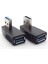 Dowm 5 Adet 1/2/5 Adet USB 3.0 A Erkek Dişi Adaptör Konnektörü Fiş Kablosu Uzatma Genişletici 90 Derece Açı Çoğaltıcı Dizüstü Bilgisayar Için (Yurt Dışından) 4